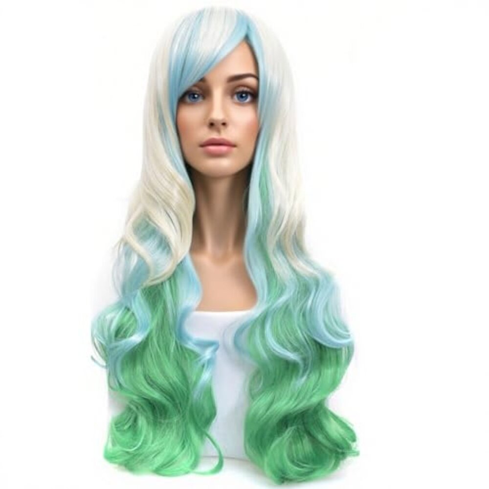 Women Wigs Long Hair Heat Resistant Spiral Curly Cosplay Wig Fashion Wavy Costum